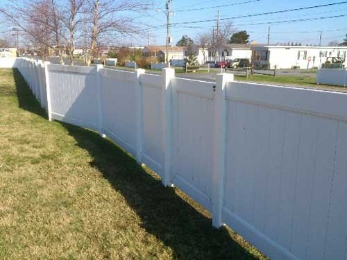 long white fence in yard