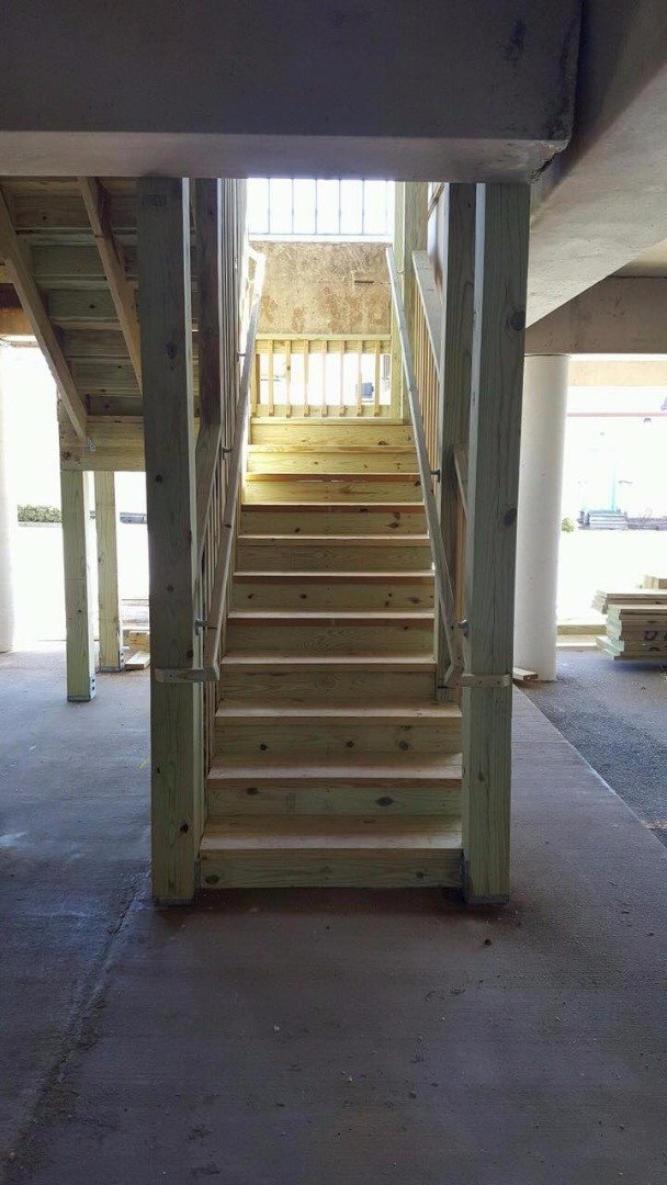 new wooden stairs on appartment